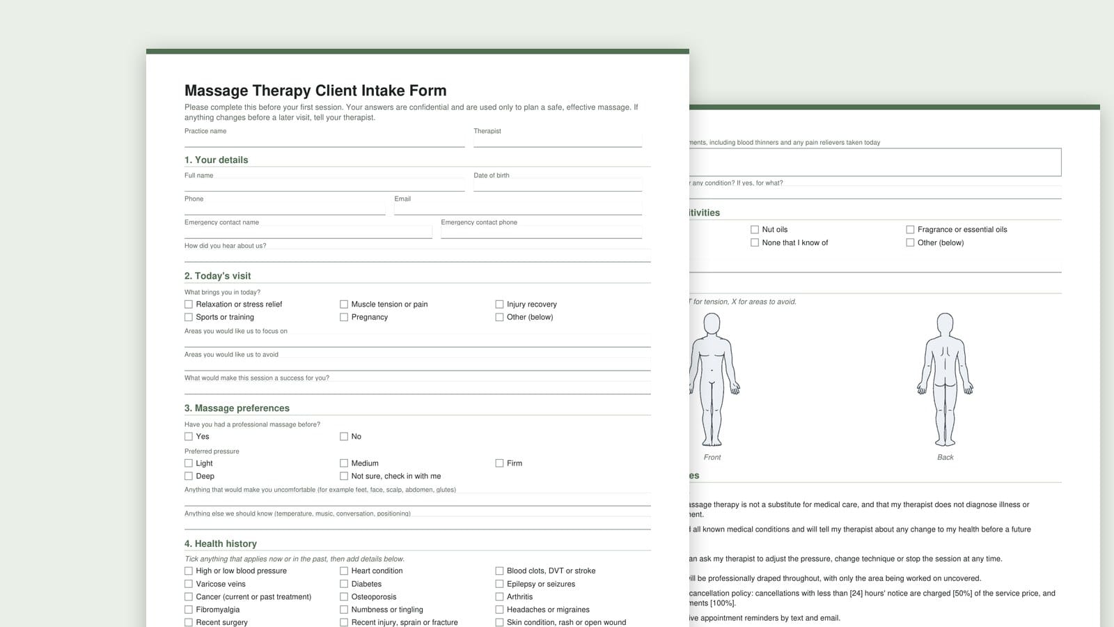 Massage Intake Form: A Free Template and What to Ask