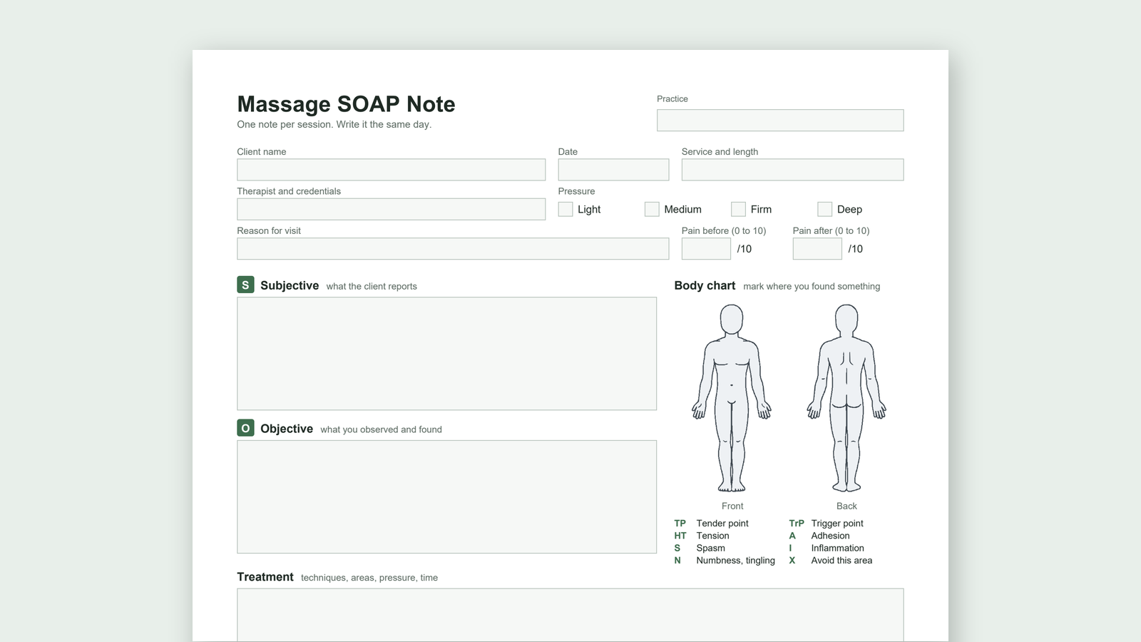 SOAP Notes for Massage Therapists: A Free Template and Examples
